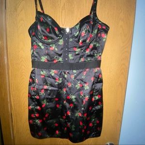 Victoria’s Secret For Love & Lemons Love Song Mini Black Rose Dress